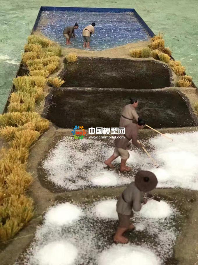 古法制鹽微縮場(chǎng)景沙盤(pán)模型