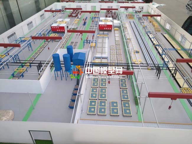混凝土預制件生產(chǎn)線沙盤模型， 裝配式建筑沙盤模型